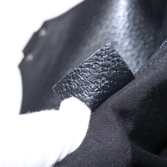 GUCCI GG Canvas Shoulder Bag Black Silver 132260 Auth 141652