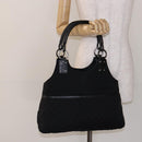 GUCCI GG Canvas Shoulder Bag Black Silver 132260 Auth 141652-22