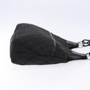 GUCCI GG Canvas Shoulder Bag Black Silver 132260 Auth 141652-4