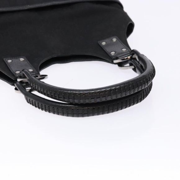 GUCCI GG Canvas Shoulder Bag Black Silver 132260 Auth 141652