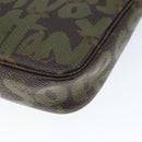 LOUIS VUITTON Graffiti Pochette Accessoires Pouch Khaki M92191 LV Auth 141678-14