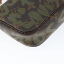 LOUIS VUITTON Graffiti Pochette Accessoires Pouch Khaki M92191 LV Auth 141678-17