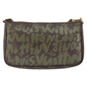 LOUIS VUITTON Graffiti Pochette Accessoires Pouch Khaki M92191 LV Auth 141678 - 0