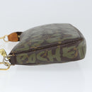 LOUIS VUITTON Graffiti Pochette Accessoires Pouch Khaki M92191 LV Auth 141678-4