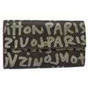 LOUIS VUITTON Graffiti Porte Monnaie Credit Long Wallet White M92189 Auth 141686-1