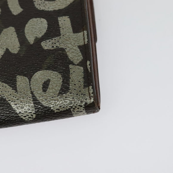 LOUIS VUITTON Graffiti Porte Monnaie Credit Long Wallet White M92189 Auth 141686