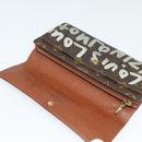 LOUIS VUITTON Graffiti Porte Monnaie Credit Long Wallet White M92189 Auth 141686-10