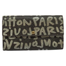 LOUIS VUITTON Graffiti Porte Monnaie Credit Long Wallet White M92189 Auth 141686-13