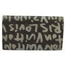 LOUIS VUITTON Graffiti Porte Monnaie Credit Long Wallet White M92189 Auth 141686-2