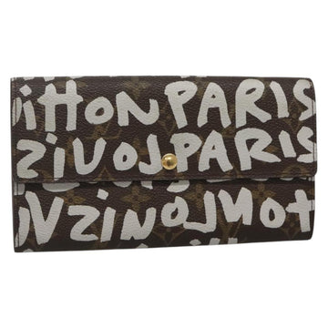 LOUIS VUITTON Graffiti Porte Monnaie Credit Wallet White M92189 LV Auth 141687V