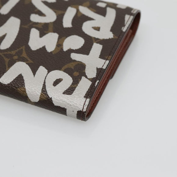 LOUIS VUITTON Graffiti Porte Monnaie Credit Wallet White M92189 LV Auth 141687V