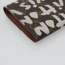 LOUIS VUITTON Graffiti Porte Monnaie Credit Wallet White M92189 LV Auth 141687V-16