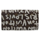 LOUIS VUITTON Graffiti Porte Monnaie Credit Wallet White M92189 LV Auth 141687V-2