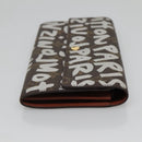 LOUIS VUITTON Graffiti Porte Monnaie Credit Wallet White M92189 LV Auth 141687V-4