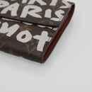 LOUIS VUITTON Graffiti Porte Monnaie Credit Wallet White M92189 LV Auth 141687V-7