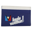 LOUIS VUITTON Everyday LV Porte Cartes Double Card Case Blue M80844 Auth 141691-1