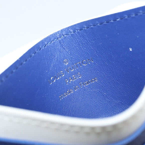LOUIS VUITTON Everyday LV Porte Cartes Double Card Case Blue M80844 Auth 141691