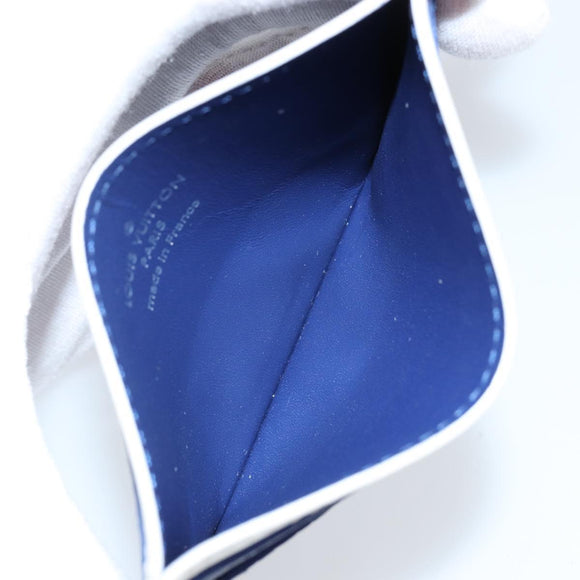 LOUIS VUITTON Everyday LV Porte Cartes Double Card Case Blue M80844 Auth 141691