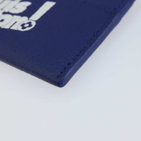 LOUIS VUITTON Everyday LV Porte Cartes Double Card Case Blue M80844 Auth 141691