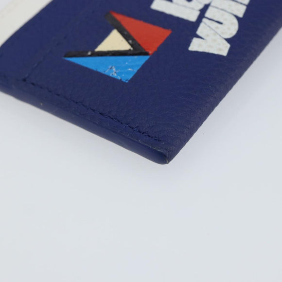 LOUIS VUITTON Everyday LV Porte Cartes Double Card Case Blue M80844 Auth 141691