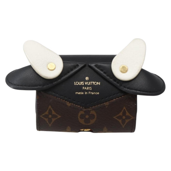 LOUIS VUITTON Monogram Etui Earphones Cow Earphone case GI0568 LV Auth 141692