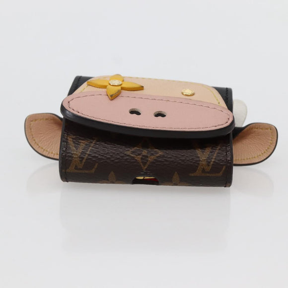 LOUIS VUITTON Monogram Etui Earphones Cow Earphone case GI0568 LV Auth 141692