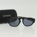 CHANEL Sunglasses Plastic Black CC Auth 141693-11