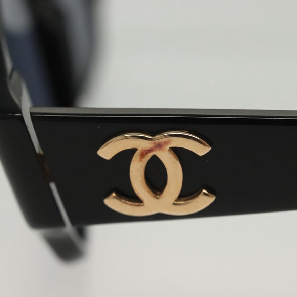 CHANEL Sunglasses Plastic Black CC Auth 141693