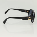 CHANEL Sunglasses Plastic Black CC Auth 141693-8