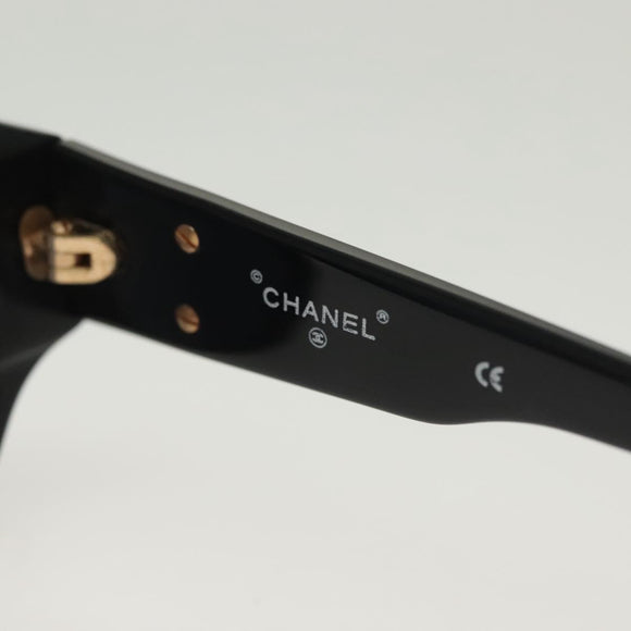 CHANEL Sunglasses Plastic Black CC Auth 141693