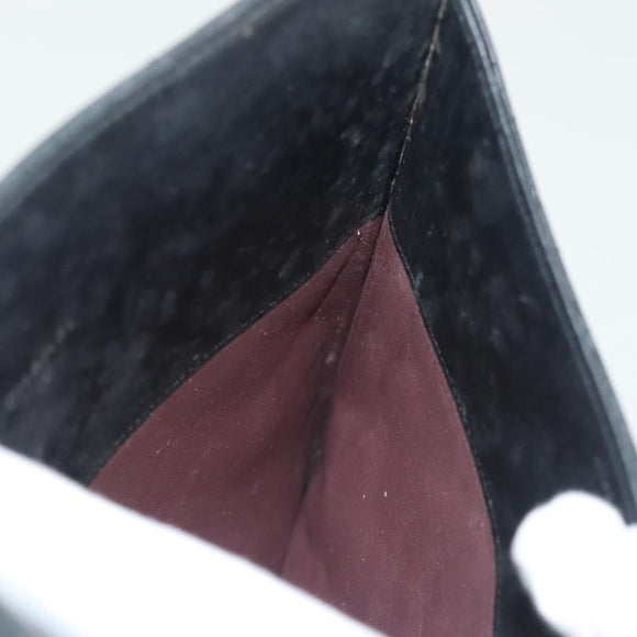 CHANEL Matelasse iPad Case Lamb Skin Black Silver CC Auth 141696