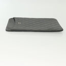 CHANEL Matelasse iPad Case Lamb Skin Black Silver CC Auth 141696-5