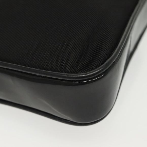 GUCCI Bamboo Hand Bag Nylon 2way Black Silver 007 2040 0275 Auth 141697