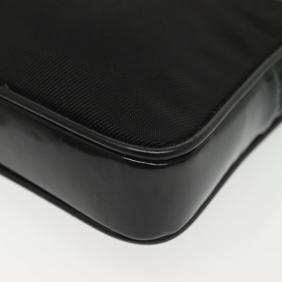 GUCCI Bamboo Hand Bag Nylon 2way Black Silver 007 2040 0275 Auth 141697