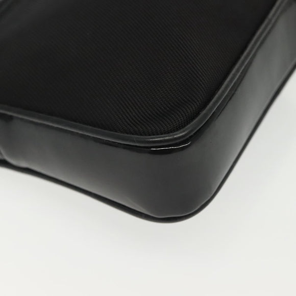 GUCCI Bamboo Hand Bag Nylon 2way Black Silver 007 2040 0275 Auth 141697