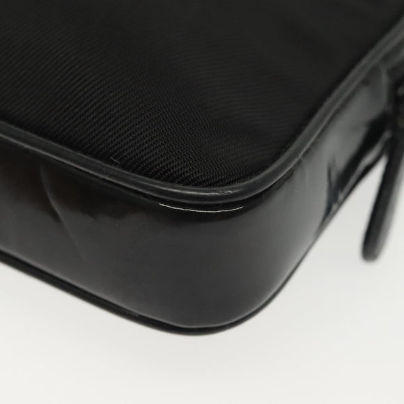 GUCCI Bamboo Hand Bag Nylon 2way Black Silver 007 2040 0275 Auth 141697