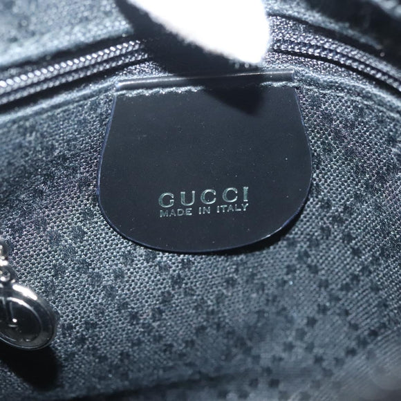 GUCCI Bamboo Hand Bag Nylon 2way Black Silver 007 2040 0275 Auth 141697