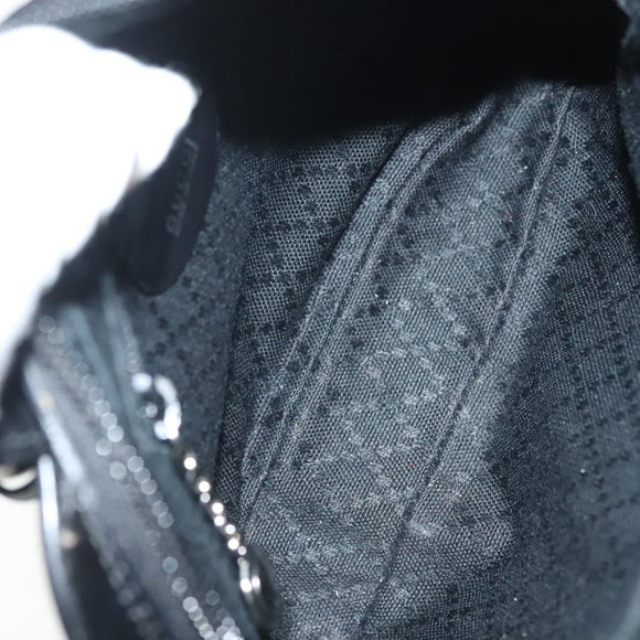 GUCCI Bamboo Hand Bag Nylon 2way Black Silver 007 2040 0275 Auth 141697