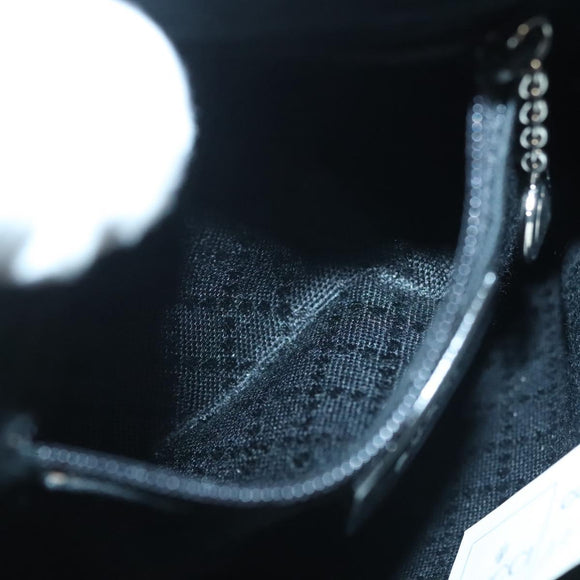 GUCCI Bamboo Hand Bag Nylon 2way Black Silver 007 2040 0275 Auth 141697