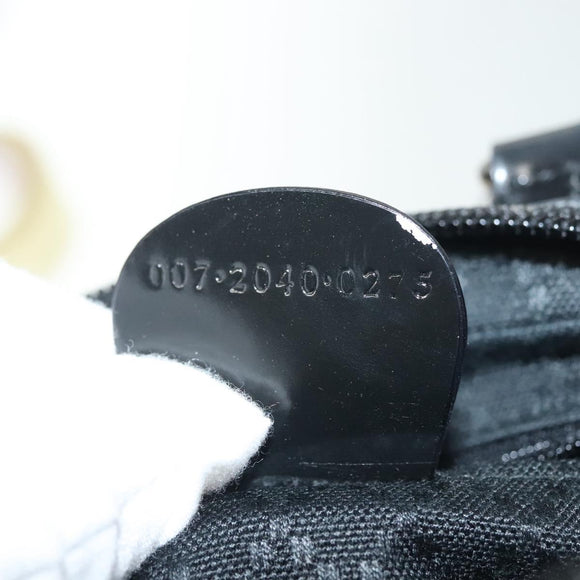 GUCCI Bamboo Hand Bag Nylon 2way Black Silver 007 2040 0275 Auth 141697