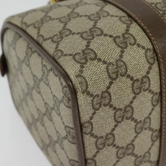 GUCCI GG Supreme Web Sherry Line Boston Bag PVC Beige Gold 40 02 006 Auth 141698