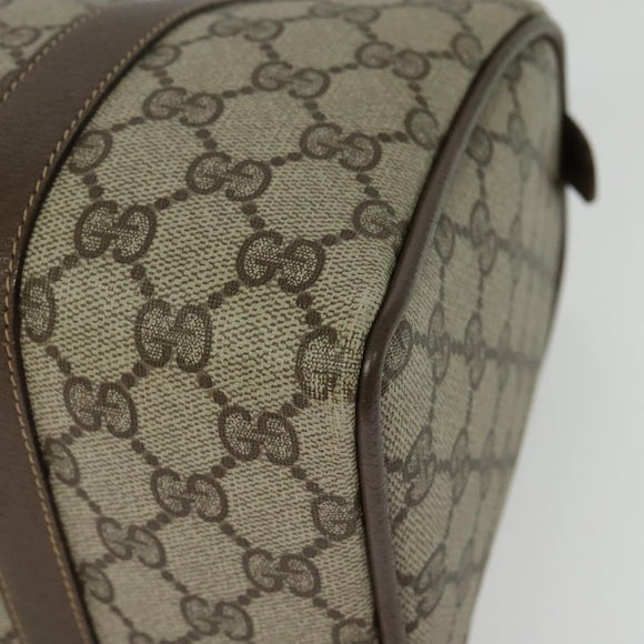 GUCCI GG Supreme Web Sherry Line Boston Bag PVC Beige Gold 40 02 006 Auth 141698