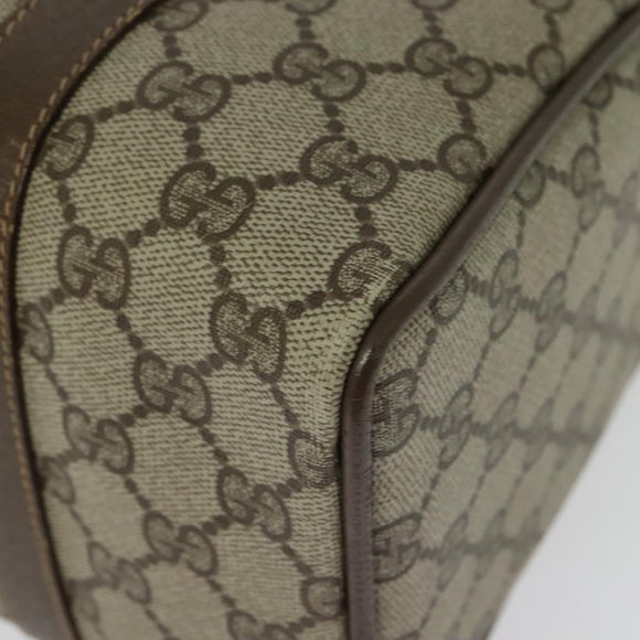 GUCCI GG Supreme Web Sherry Line Boston Bag PVC Beige Gold 40 02 006 Auth 141698