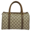 GUCCI GG Supreme Web Sherry Line Boston Bag PVC Beige Gold 40 02 006 Auth 141698-2