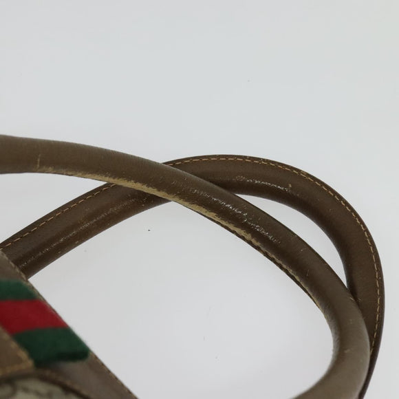 GUCCI GG Supreme Web Sherry Line Boston Bag PVC Beige Gold 40 02 006 Auth 141698