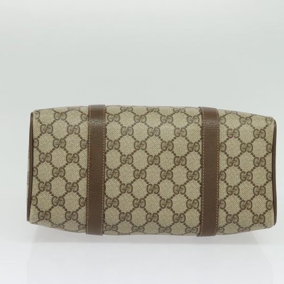 GUCCI GG Supreme Web Sherry Line Boston Bag PVC Beige Gold 40 02 006 Auth 141698