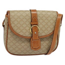 CELINE Macadam Canvas Shoulder Bag PVC Beige Gold Auth 141702-1