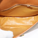 CELINE Macadam Canvas Shoulder Bag PVC Beige Gold Auth 141702-11