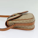 CELINE Macadam Canvas Shoulder Bag PVC Beige Gold Auth 141702-3