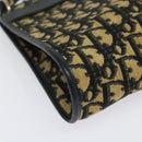 Christian Dior Trotter Canvas Shoulder Bag Navy Gold Auth 141703-9